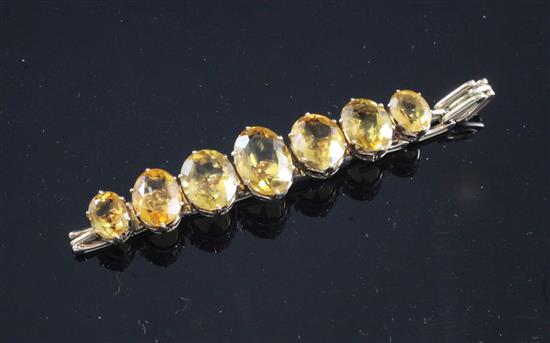 A 14ct gold and citrine bracelet,